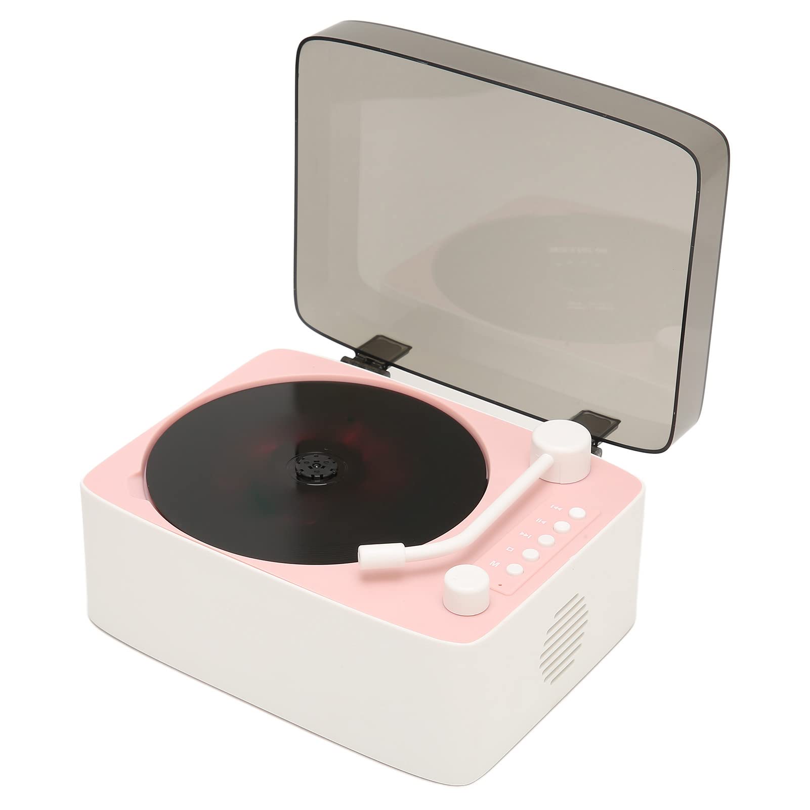 Portable CD Player with Bluetooth, Vintage CD Music Player, Retro Gramophone CD Player, Built-in HiFi Speakers, Support USB, AUX Input, Ideal for Gift and Home Decor(Pink)