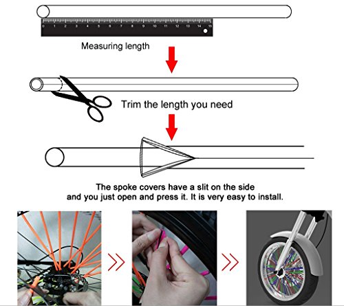 TESWNE 72Pcs Motorcycle Dirt Bike Wheel Rim Spoke Covers Wrap Decor Protector (White)