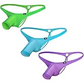 Gogobear Mens Elephant Nose Underwear Hollow Out Thin Double Strap G-String Thongs Brief