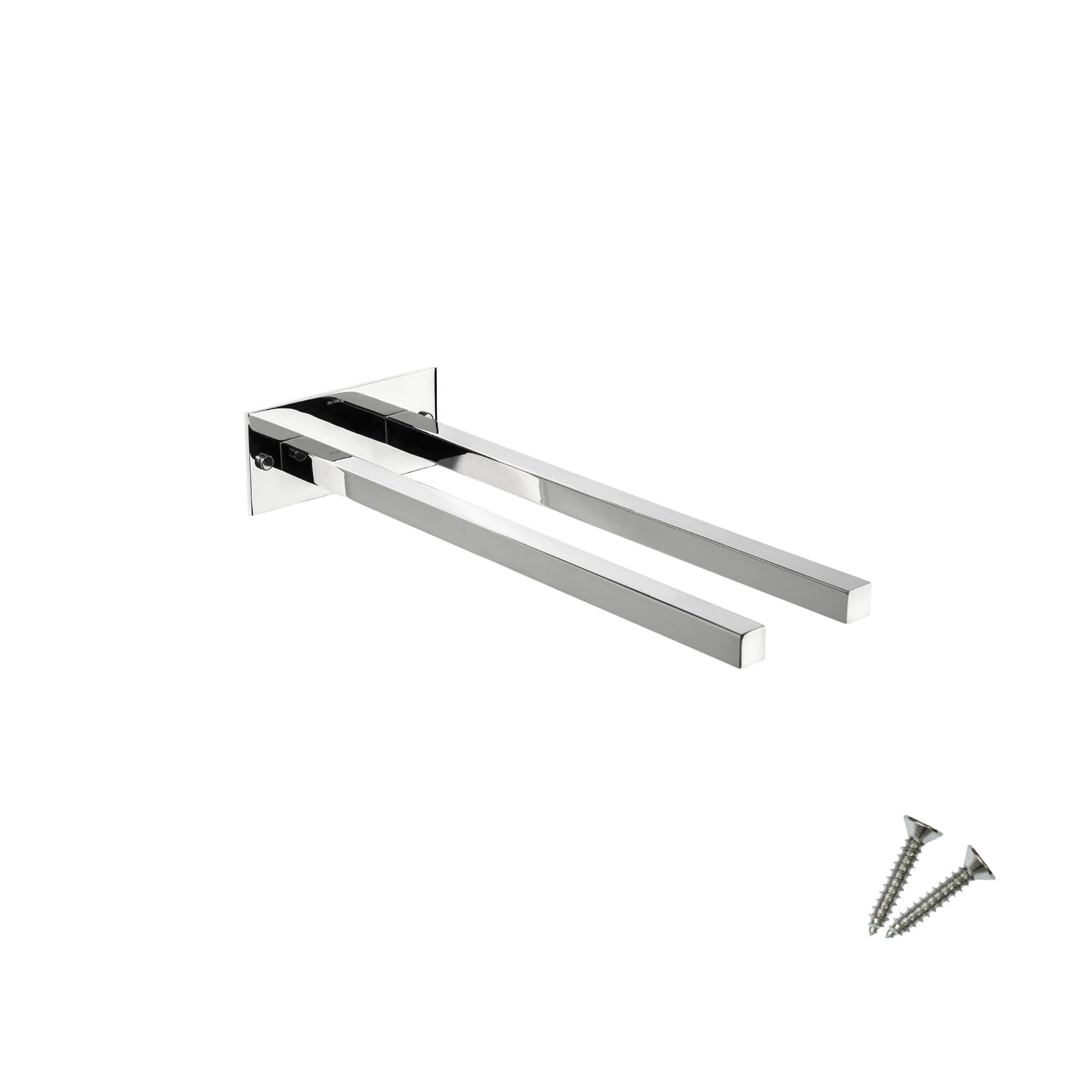 SUS304 Double Towel Holder 40cm, Wall-Mounted Chrome Design | Polished Rustproof, Stainless Steel | Modern Bathroom Towel Rail for Everyday Use