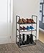 FIDUCIAL HOME 3 Tiers Shoe Rack Organizer 12-15 Pairs Stackable Shoe Storage Shelf Durable for Closet Entryway, Black