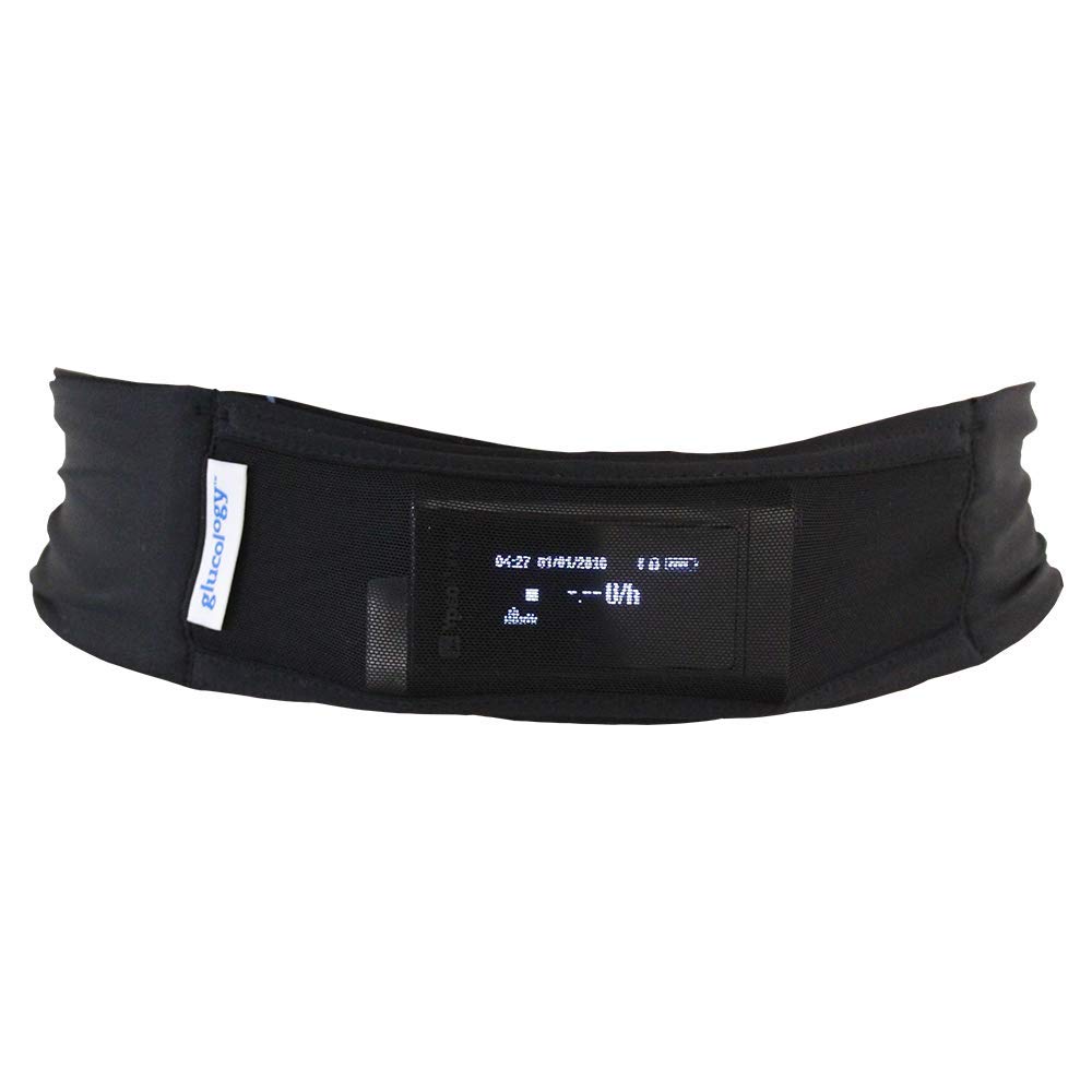 Glucology Insulin Pump Belt | Fanny Pack for Running or Travel - Diabetic Supplies and Accessories for Men and Women - Slim, Discreet Design (S - 48cm to 75cm, Black)