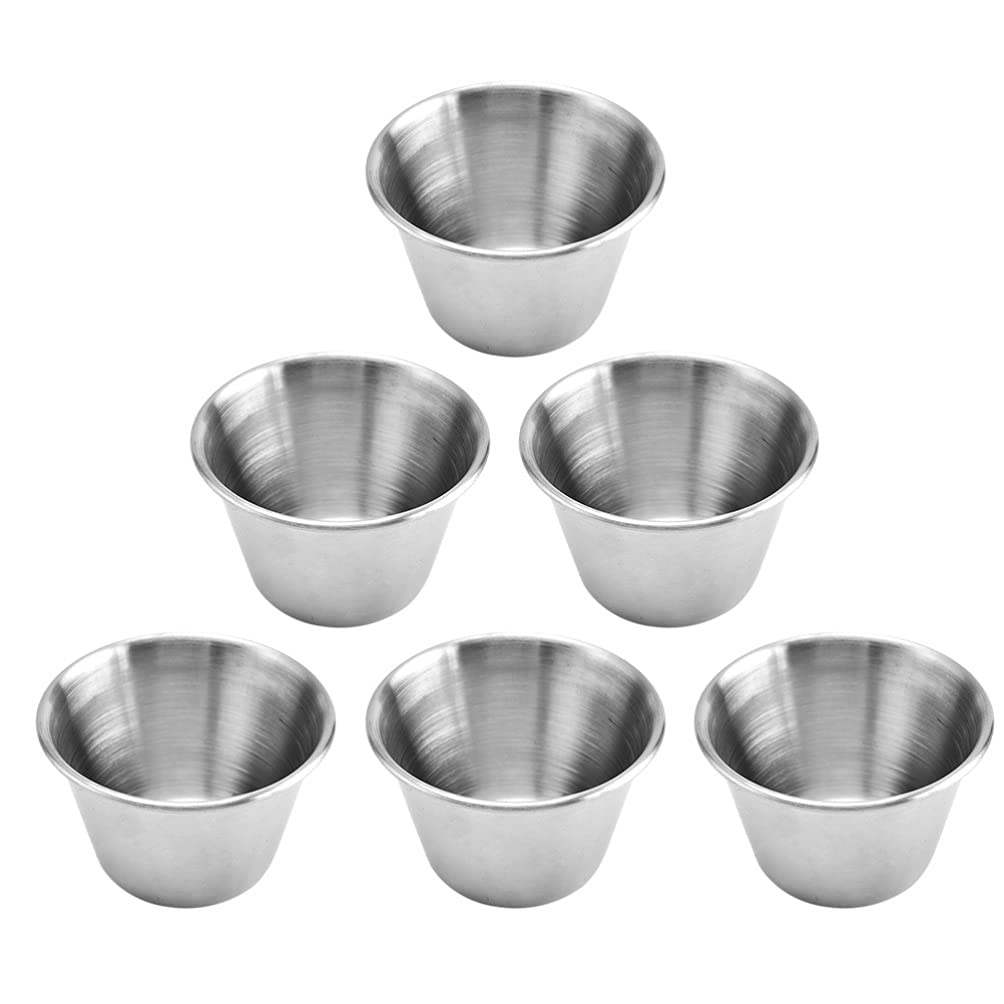 Buy UPKOCH 6Pcs Small Sauce Cups Stainless Steel Ramekin Dipping Sauce