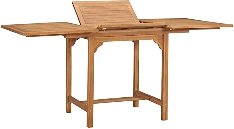 Vidaxl Solid Teak Garden Table Extendable Wooden Dining Table Patio Table Balcony Table Garden Furniture 110 160 X80x75 Cm Amazon De Kuche Haushalt