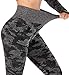 RUNNING GIRL Camo Leggings Gym Scrunch Butt Seamless High Waisted Tummy Control Stretch Workout Yoga Pants for Women (Black, XL)