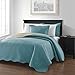 Chezmoi Collection Mesa 3-Piece Oversized Reversible Bedspread Coverlet Set (King, Blue/Khaki)