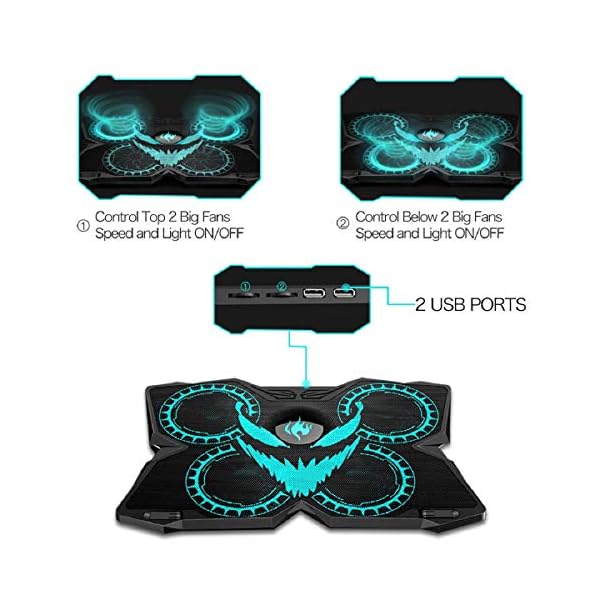 Laptop-Cooling-Pad-Gaming-Laptop-Cooler-Stand-with-4-Silent-Big-Fans-for-Notebook-Stable-cooler-for-laptop-2-USB-Powered-Fan-Compatible-up-to12-17-Control-Fan-Speed-for-PC-2021-New-Version LIANGSTAR Laptop Cooler, Laptop Cooling Pad with 4 Silent Big Fans at 1400RPM, Laptop Stand with Built-in Cable…