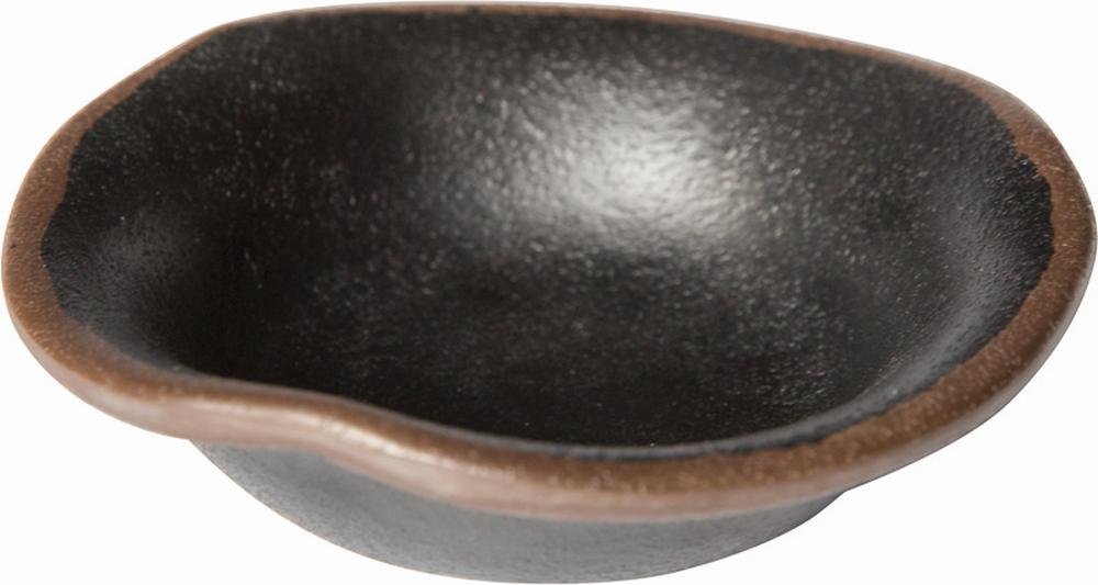 APS 84108 Marone Melamine Rustic Bowl, 115 mm x 30 mm Diameter, 4.5" x 1.25", Black