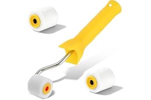 UEYGHEP Extra Small Roller Paint Brush Wool 1 Inch Mini Paint Roller + 2 Rollers Tiny Paints Brushes Tool for Touch Up Trim E