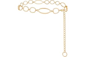 Gold Belt Disco Elegant Western Waist Chain for Women Link for Jeans Dresses Adjustable Cowgirls Chunky Accessories