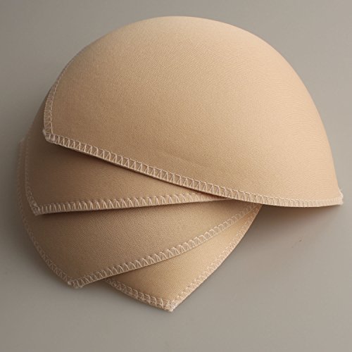 TopBine Bra Pads Inserts Women's Sports Cups Bra Replacement Insert For Bikini swimsuit (2pairs D/E beige)