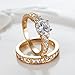 WuBeFine Plated 18K Gold One Pair of AAA Zircon Engagement Ring
