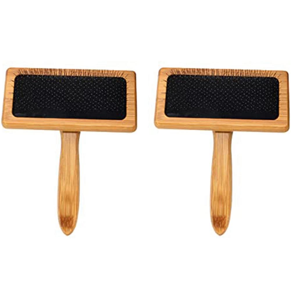 Hausdec Wooden Carding Brushes Needle Felting Cleaner Comb with Handle Professional Needle Felting Hand Carders for