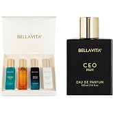 Bellavita Luxury Men's &amp; Women's Perfume Combo - Women's Gift Set &amp; Ceo Man | Lemon, Lavender, Tonka, Oud, Spicy | Long Lasting | Vegan &amp; Cruelty Free - (4 * 20 ML + 100 ML)