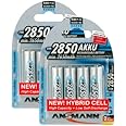 Ansmann AA 2850 Hybrid High Capacity, Low Discharge Rechargeable Batteries 8-Pack