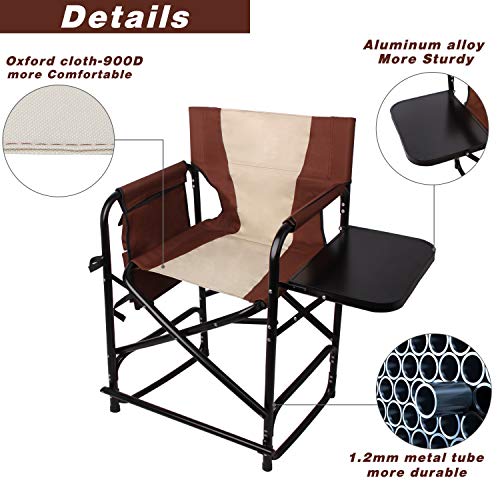Tall Folding Directors Chair Full Back Camping Chair Lightweight