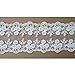 3 Yards 4-1/4 Inches Wide Cotton Embroidered Lace Trimming Fabric for Garment and DIY Craft Supply Floral Pattern (White)