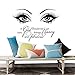 Beauty Eyes Wall Decals Beauty Salon Girl Eyes Quote A Girl Shoud Be Two Things Classy and Fabulous Art Vinyl Bedroom Decoration Make Up Vinyl Stickers NY-380 (57X80CM, Black)