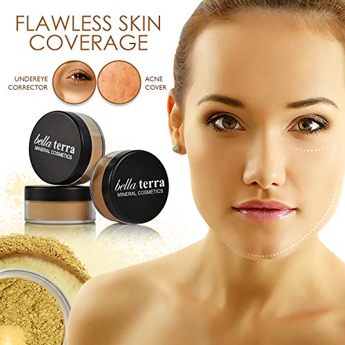Bellaterra Cosmetics Mineral Powder Foundation | Long-Lasting All-Day Wear | Buildable Sheer to Full Coverage – Matte | Sensitive Skin Approved | Natural SPF 15 (Honey) 9 grams - Thumbnail 5