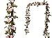 Lannu 2 Pack Artificial Rose Vine Flowers Fake Garland Ivy Flowers Silk Hanging Garland Plants for Home Wedding Party Decorations, (Pink &Champagne )