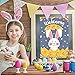 WATINC 2Pcs Happy Easter Garden Flag and Double Sided Welcome House Flag with Rabbit and Eggs, Indoor Polyester Party Decor Flags for Celebration, Festival Home Outdoor Flag Garden 12.4 x 18.5 Inch