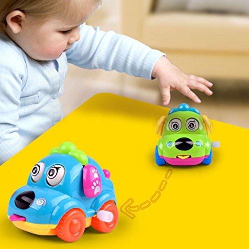 Catnew Cute Cartoon Running Car Wind Up Toy Clockwork Classic Baby Toddler Kids Toy - Random Color