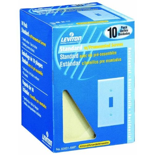 Leviton M03-82001-AMP 1 Gang Wallplates, Switch, Almond, 10-Pack