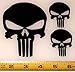 The Punisher Skull - Reverse Cut Set of 3 HQ Single Color Black Vinyl Decals!