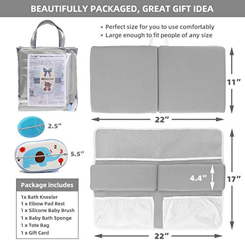 Bath Kneeler and Elbow Rest Set Baby Bath Kneeling Pad, Thick NonSlip