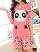 MyFav Big Girls Summer Shorts Pajama Cute Panda Sleepwear Lovely Child Loungwear, Melon Red, Large