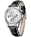 BINGER Mens Date Military Chronograph Watches Stopwatch 24 Hour Luminous Numerals Leather Strap