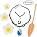 Princess Gilrs Moana Cosplay Necklace 6 Pcs Dress up Set Flower Hair Clips Movie Accessories Gift for Kids