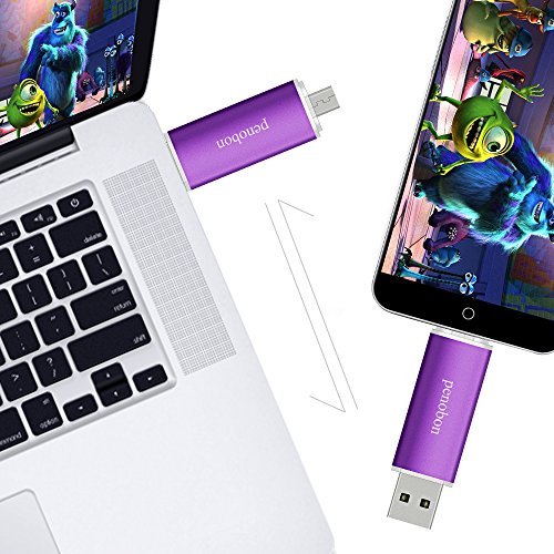 penobon USB Thumb Drives OTG Android Flash Drives 32GB Flash Drive Metal USB Memory Sticks for Computer USB Flash Drives 32GB Water&Shcok Resistant Color Frosted Purple - Thumbnail 5