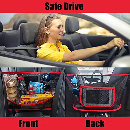 Car Net Pocket Handbag Holder,Car Purse Holder Between Seats,Car Storage Netting Pouch,Mesh Car Backseat Organizer… - Image 2
