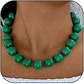 CXENSJH Chunky Beaded Necklace for Women Big Beads Large Chunky Beaded Necklace Vintage Boho Jewelry