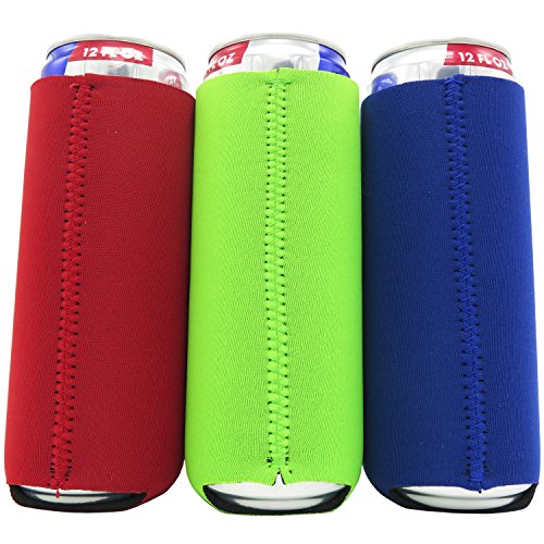 Slim Can Sleeves - Set of 6 Can Neoprene Beverage Coolers (Classic)