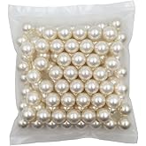 INSPIRELLE 100pcs 18mm Ivory Lustrous ABS Undrilled Art Faux Pearls for Vase Fillers, Big Size No Hole Makeup Beads Imitation Round Pearl Beads for Table Scatter Home Wedding Decoration