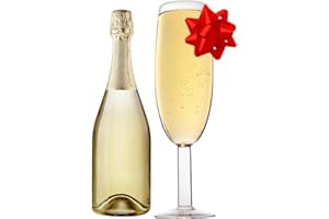 SCS DIRECT Oversized XL Giant 25oz Champagne Flute - Holds a Full Bottle of Champ - Made of Hand-Blown Glass NOT Plastic - Jumbo Glassware Fun for New Years Eve Parties, Bachelorettes, Bdays - Holiday Xmas Gift