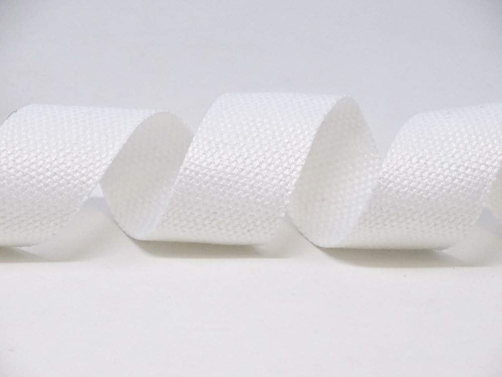 Berties Bows Cotton Blend Heavy Weight Webbing x 5 mtr, White, 5m