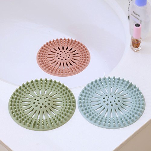 2 PCS Drain Hair Catcher Bathtub Hair Catcher Shower Drain Hair Trap Drain Covers Hair Stopper Sink Strainer Filter for Bathroom and Kitchen, 3 Colors