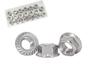 STORMCUBE M8x1.25mm DIN6923 Serrated Flange Nuts 20 Pack 304 Stainless Steel Hex Lock Nuts Full Thread for Industrial Construction Fasteners