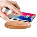 Fonesalesman - WoodPuck Bamboo Edition Qi Wireless Charging Pad | 7.5W Charger for iPhone11, 11 Pro, XS, XR, X, 8; 10W, Galaxy S10, S10 Plus, S10e, S9, S9 Plus, Note 10, 9 & more (No AC Adapter)