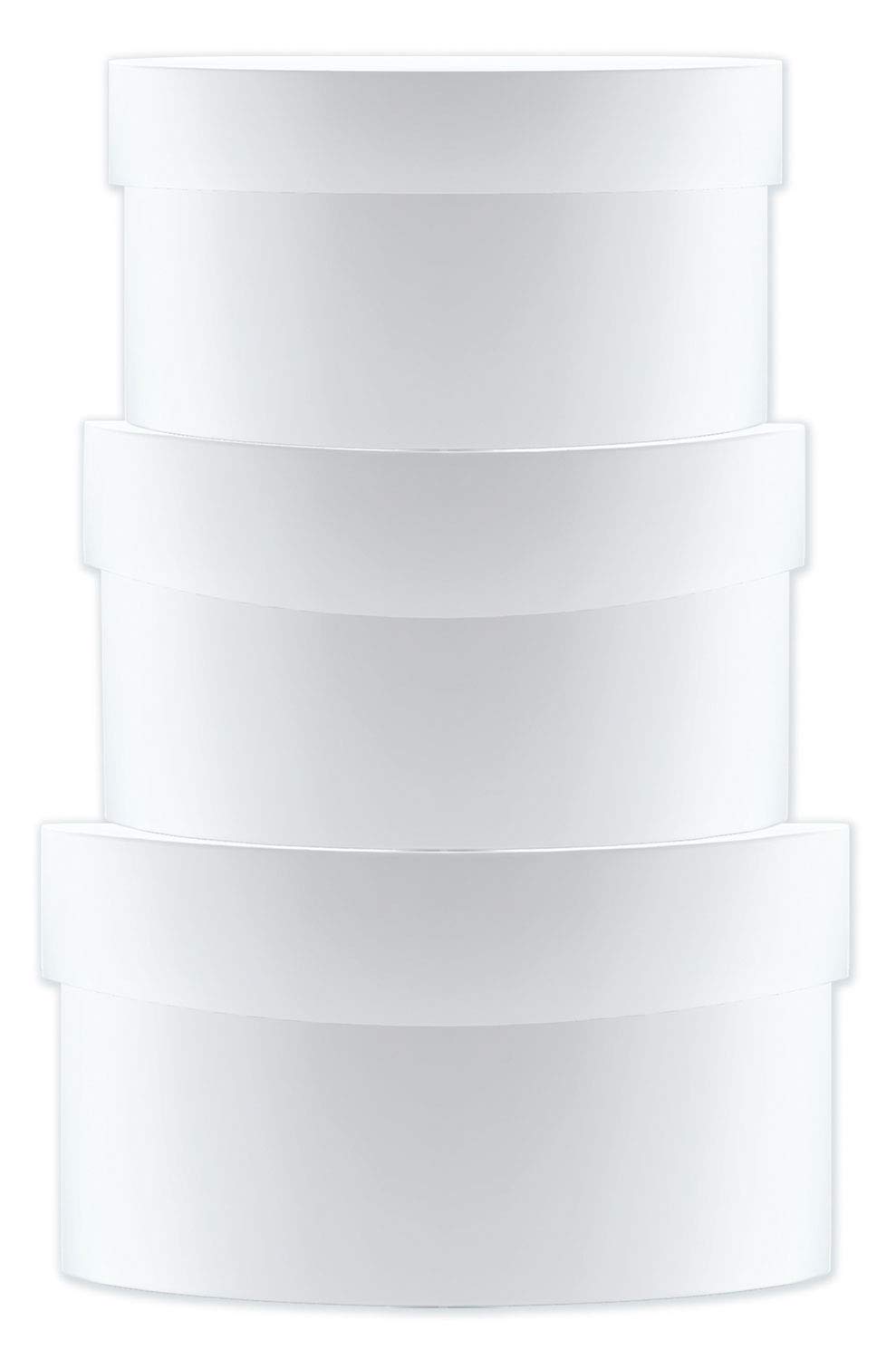 Ursus 17780099F Blank Gift Box, Round, White, Set of 3, Made of Laminated Cardboard, for Self-Designing, Ideal for Beautiful Surprise Moments