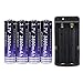 4 Pack 18650 Battery 3.7V 3800mAh Rechargeable Li-ion Batteries and Dual Battery Charger,High-Capacity Battery