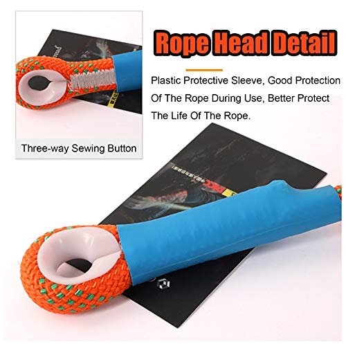 Orange 12mm Statisches Kletterseil, Nylon-Sicherheitsseil, Baumklettern, Eisklettern, Doppelkarabiner… – Bild 4