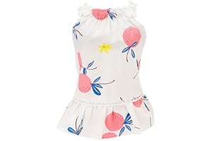 Dog Dress Puppy Skirt Dog Clothes Princess Dresses Tutu Fruit Braces Skirt Wedding Cotton Dress for Small Dog Girl Female Cat