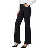 IPMQ Womens Straight Leg Dress Pants Stretchy Bootcut Work Pants Button Casual Slacks with Pockets
