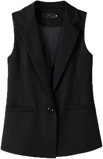 Amazon ジュンィ Vネック ベスト レディース ノースリーブ ショート ジレ 通勤 スーツ おしゃれ ビジネス 面接 ベスト 通販