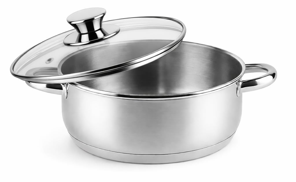 VIER Induction Cooking Pot, Rust-Proof 18/10 Stainless Steel