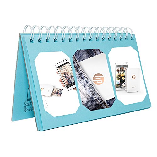 Katia Printer Accessories Bundle Set for HP Sprocket Portable Photo Printer, X7N07A, Print Social Media Photos on 2x3 Sticky with Hard Shell Case, Calendar Album, Frames, 2x3 Stickers - Blue